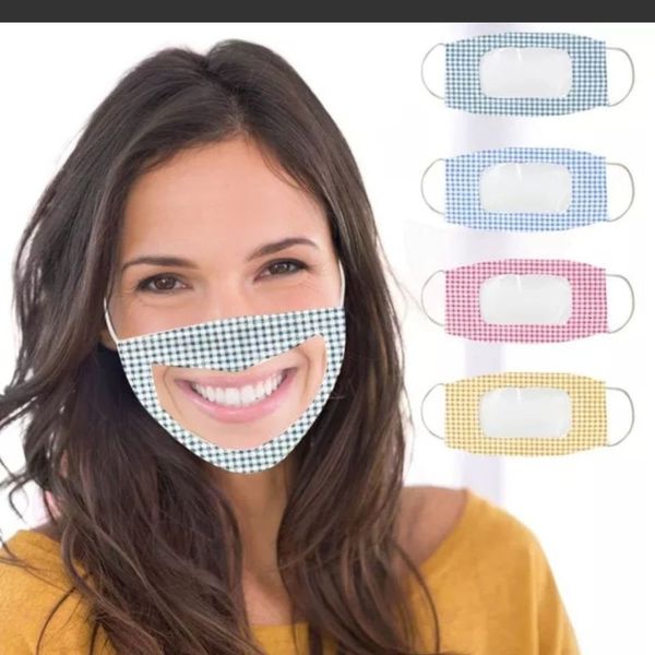 

transparent lip fog anti soft pet mask deaf mute solid color printing