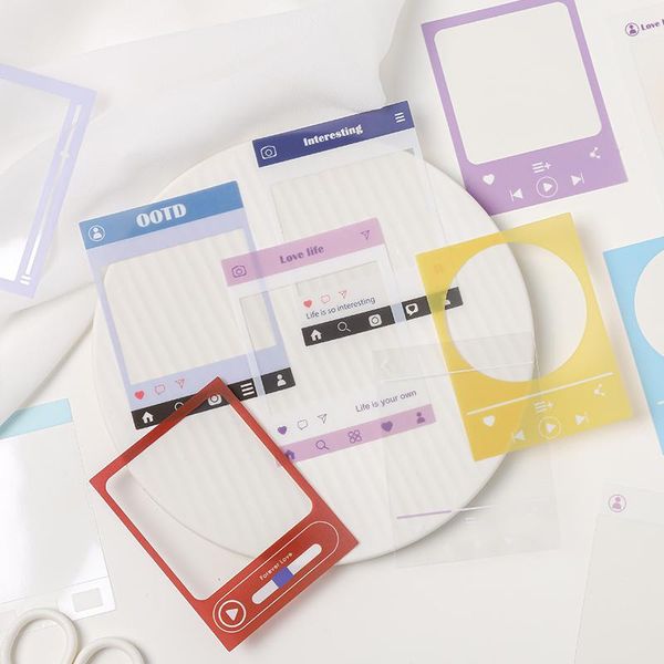 

gift wrap 15pcs ins po sky pvc stickers package diy diary transparent frame decoration labels sticker scrapbooking
