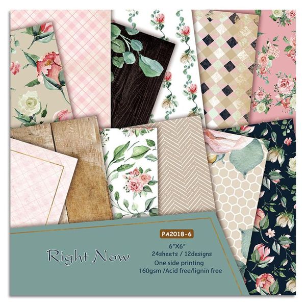 

sheets 6"x6" right now patterned paper pad diy scrapbooking pack handmade craft background alinacutle gift wrap
