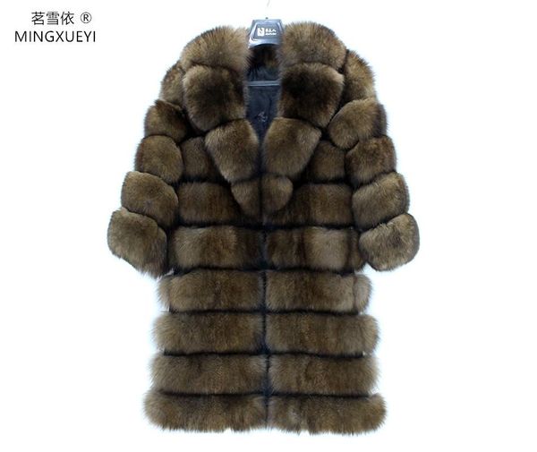 

women's fur & faux blue coat imitation sable high-end collar winter warm lady jacket female removable sleeves, Black