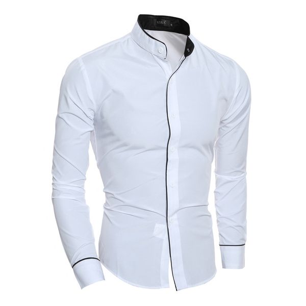 

men's shirts 2021 peronalized eing fahion mall tand collar caual long leeve, White;black