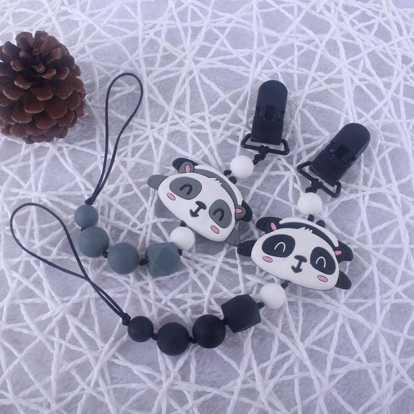 

pacifiers# 1pcs silicone cute bear teething born baby pacifier chain clip bpa free
