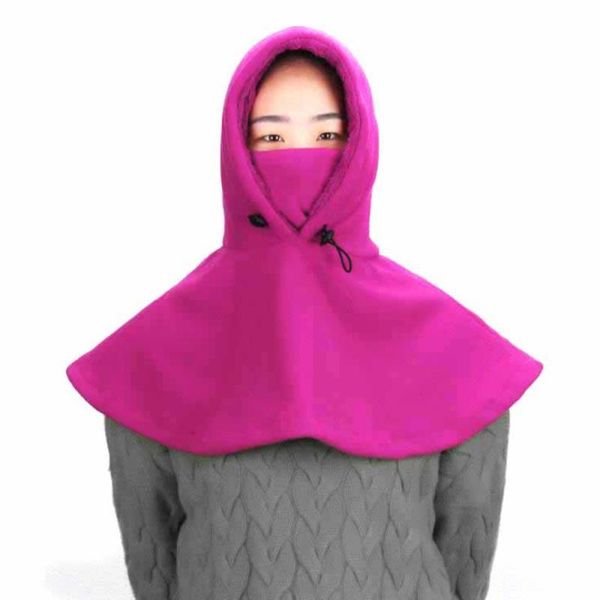

style winter windproof cape hat cold riding cap fishing super thick keep warm long headgear neck gaiter cycling caps & masks, Black