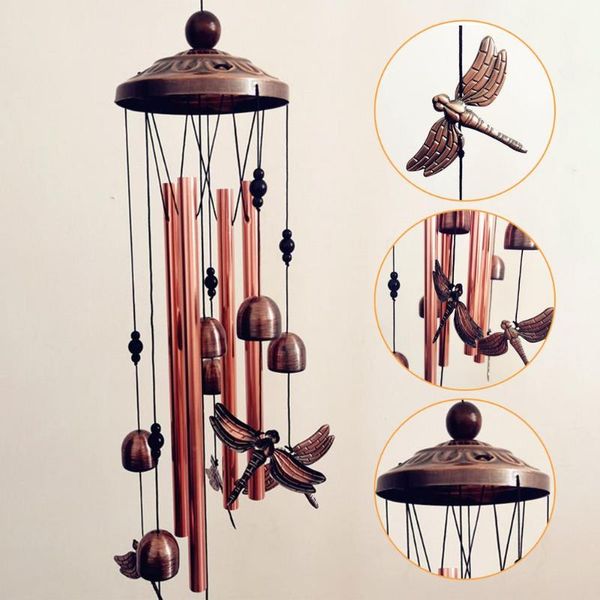 

decorative objects & figurines wind chimes 4 hollow aluminum tubes chime dragonfly bells with s hook outdoor indoor hanging ornament for pat