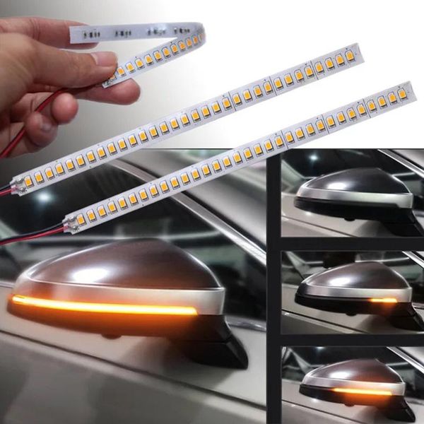 

emergency lights 2pcs car rearview mirror indicator lamp drl streamer strip flowing turn signal led light source signals for cars