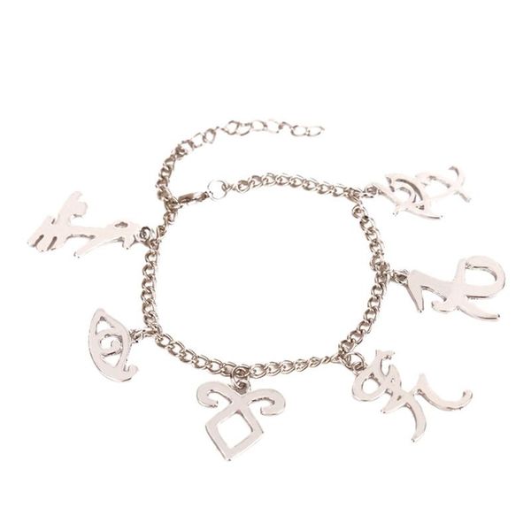 

charm bracelets bones inspired angelic power rune symbols bracelet shadowhunters ispired charms jewelry, Golden;silver
