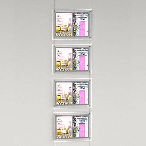 

multi panel suspended illuminated led light box display for real estate display,single side (4a3+4a4) lights