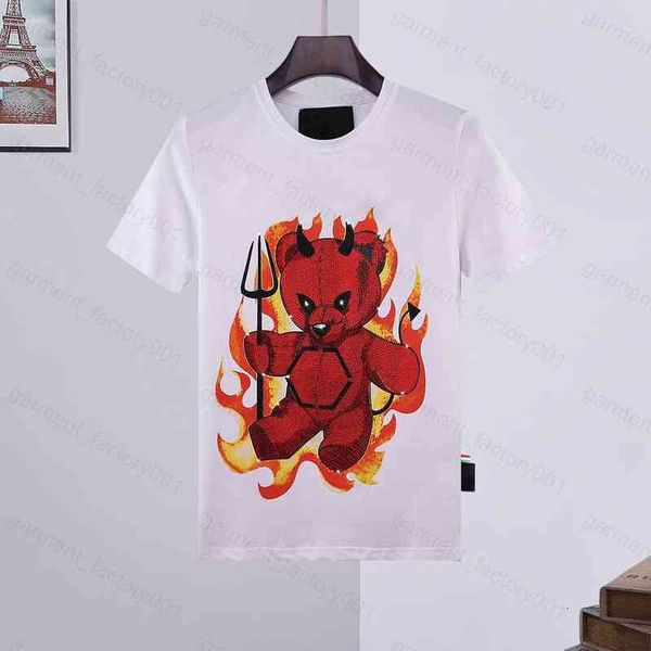 

phillip plain men designer pp skull diamond t shirt short sleeve dollar brown bear brand tee o-neck skulls tshirt tees 07, White;black