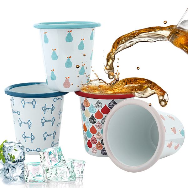 Hochwertige Design Kinder Tumbler Tassen Sublimation Emaille Kaffeetasse 300 ml Campingstahl 9 oz Kinder Milch Tasse