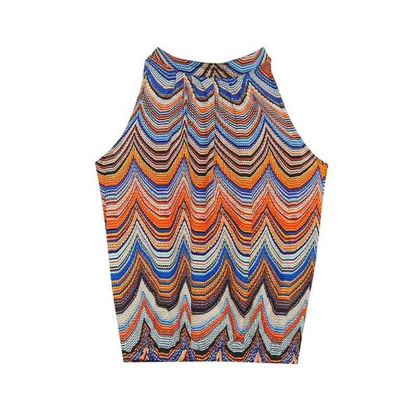 

korean style summer fashion women sleeveless chiffon print vest female casual 210428, White