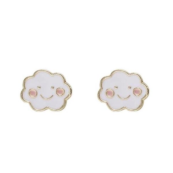 

korean style cute little cloud stud earrings sweet girl acrylic simplicity fashion jewelry, Golden;silver