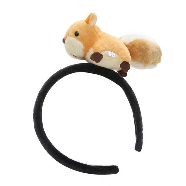 

hair clips & barrettes lolita kawaii cartoon plush squirrel headband for women girls lovely funny realistic stuffed animal toy hoop wash fac, Golden;silver