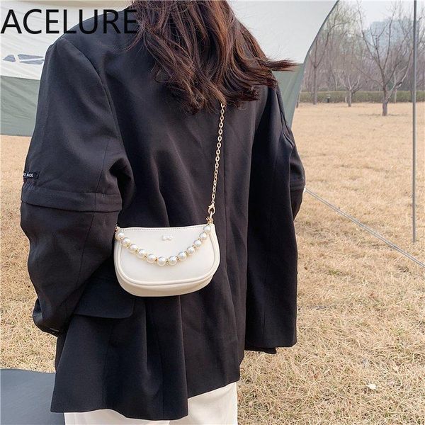 

evening bags acelure 2021 spring and summer female bag mini shoulder crossbody for women lady pearl chain bow decor wallet wholesale