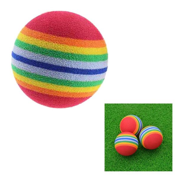 

golf balls 8pcs 42mm rainbow eva practice indoor training aid soft (colorful)
