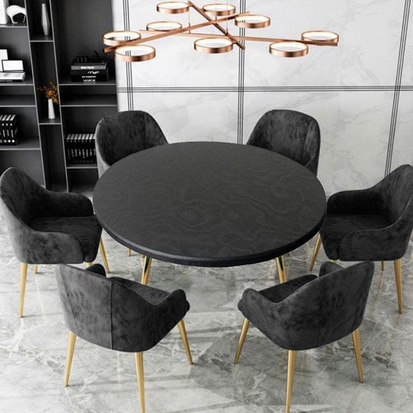 

table cloth 60/70/80/90/100/120/130cm 6 colors elastic edged round waterproof oil-proof cover polyester protector