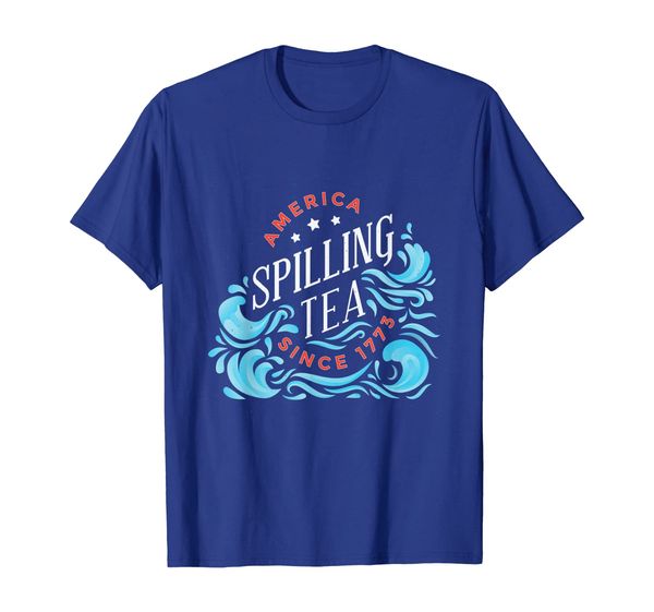

america spilling tea since 1773 - funny independence day t-shirt, White;black