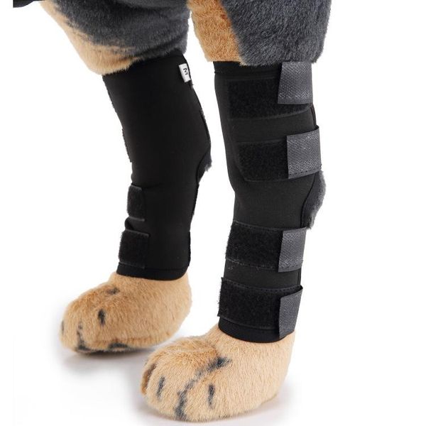 

dog apparel for pet knee pads extra supportive cannie rear leg hock joint wrap protects injury recover legs dogs protector