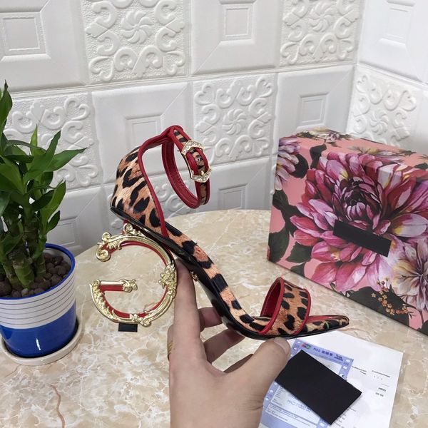 

luxury designer brand shoes women new high-heel sandals with large gold buckle heel 9.5cm and box size34-42, Red;white