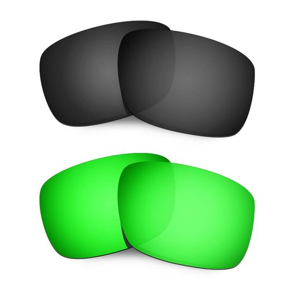 

sunglasses hkuco for drop point polarized replacement lenses - black&green 2 pairs, White;black