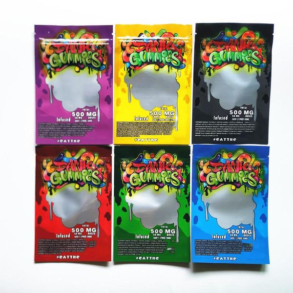

new dank gummies mylar packing bag edibles retail packaging 6 styles smell proof bagg zipper mylars bags dry herb flower package