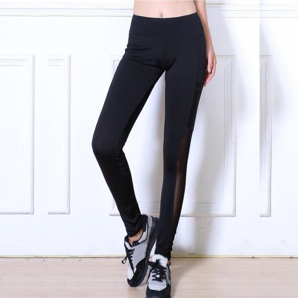 

yoga outfit leggings sport women fitness black mesh pants workout running brand sports women's suits trousers dance female c0827