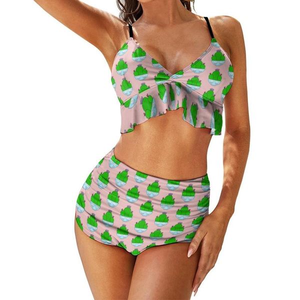 

one-piece suits cactus bikini swimsuit high leg novelty swimwear rave big chest fashionable 2 piece bathing suit