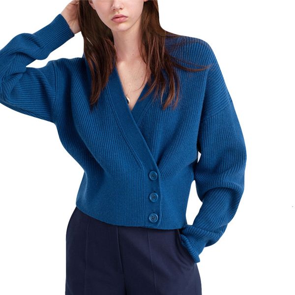 

hoodies Loose blue shirt with low-cut v casual sweater t295, Black