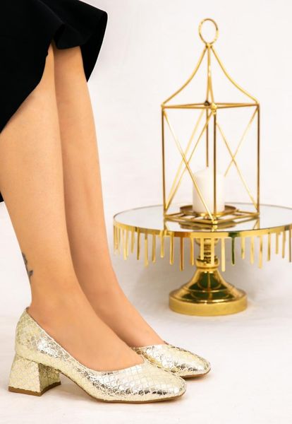 

dress shoes modi gold pattern high-heeled, Black