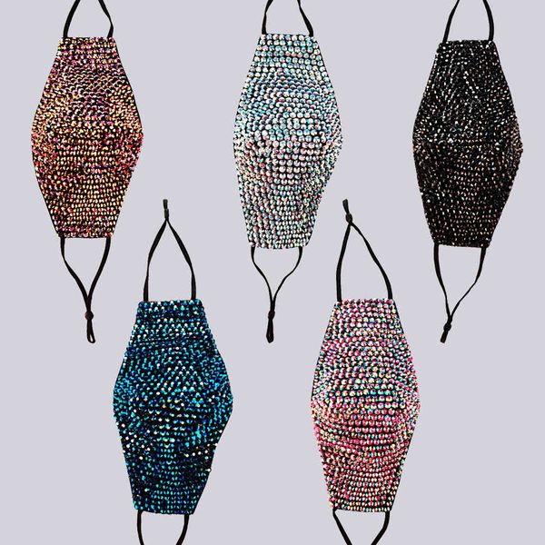 

2021 new black pluggable filter dust-proof full color drill fashion mask