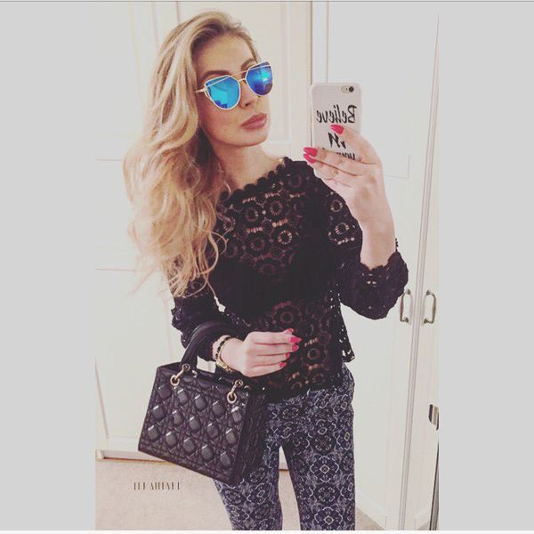 

elegant floral lace blouse shirt women lantern sleeve white blouse spring summer hollow out blouse blusas 210419