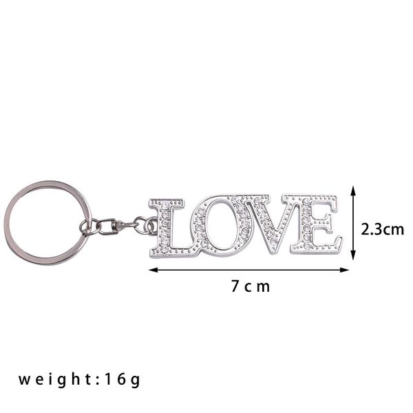 

Keychains Romantic Diamond Letter KeyChain Pendant Metal LOVE Keyring Couple Key Chain Creative Accessories Gifts 1252 Q2 Q7BE QTG6