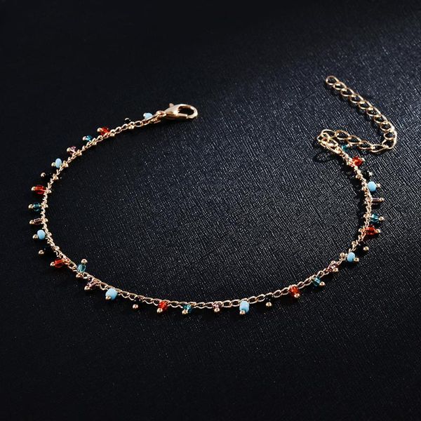 

anklets fashion ankle bracelets for women beach accessories bracelet stainless steel leg sandals foot jewelry, Red;blue