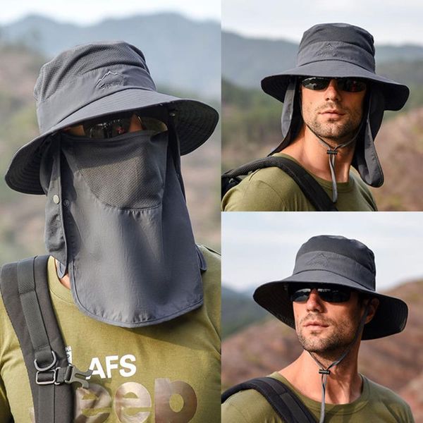 

sun hat for man sunhat summer outdoor quick-drying sunscreen fisherman fishing breathable hats female, Black;white