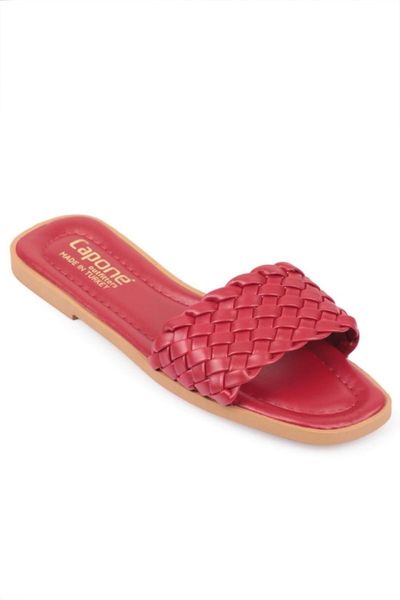 

slippers women capone e070 braided flat heel, Black