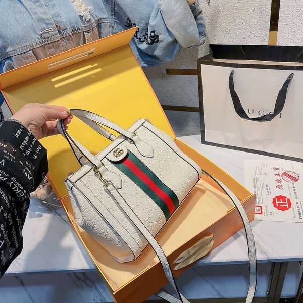 

2021 designer luxury bag messenger women's bag handbag leather stripe handle shoulder strap crossbody bag french women's bags