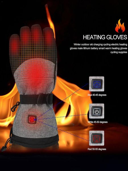 

cycling gloves five-finger heating sheet usb electric pads warm touch screen mittens for winter, Black