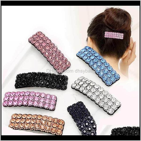 

& jewelry drop delivery 2021 fashion rhinestone diamond girls designer clips hair accessories for women bb clip kids barrettes xij6t, Golden;silver