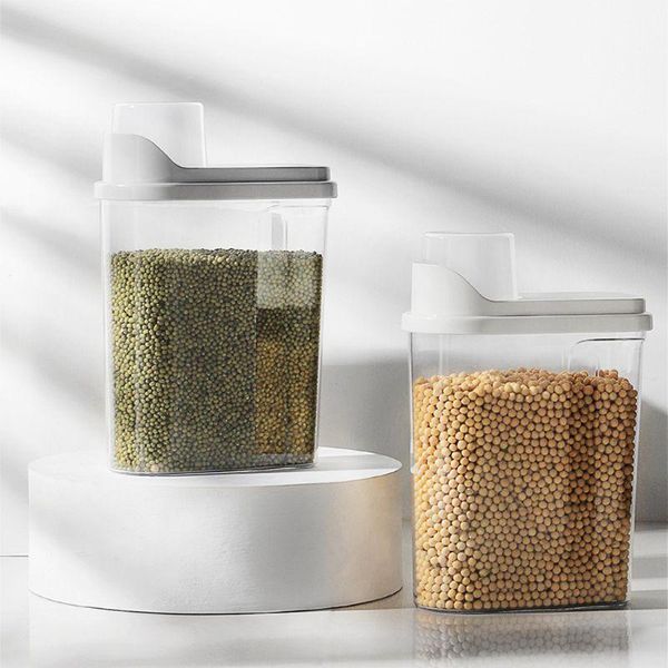 

storage bottles & jars 2.5l food container plastic kitchen refrigerator grain rice multigrain transparent tank sealed
