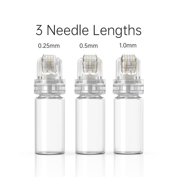 

hydra roller 64 pins titanium microneedle automatic hydraneedle dermaroller gold tips microneedles 0.25mm 0.5mm 1.0mm