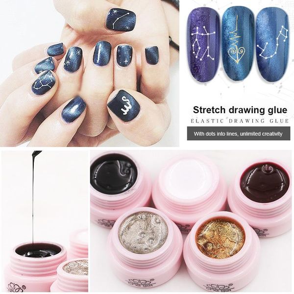 

nail gel 1pc art elastic drawing glue painted spider painting flower line polish diy tslm1, Red;pink