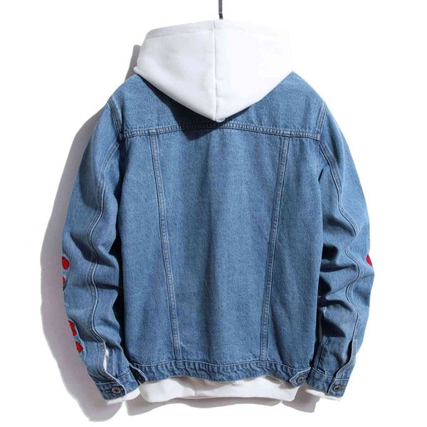 

men's jackets causal men blue fashion embroidery sport outerwear denim vintage coats hip hop mens streetwear male bomber size s-3xl 081, Black;brown