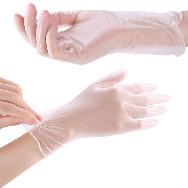 

disposable gloves transparent 100pcs pvc plastic dishwashing bbq cooking kitchen bathroom household cleaning