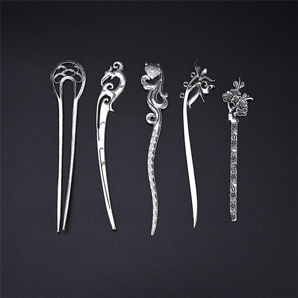 

hair clips & barrettes vintage female sticks hairpin handmade women ethnic elegant alloy geometric pins hairwear retro jewelry, Golden;silver