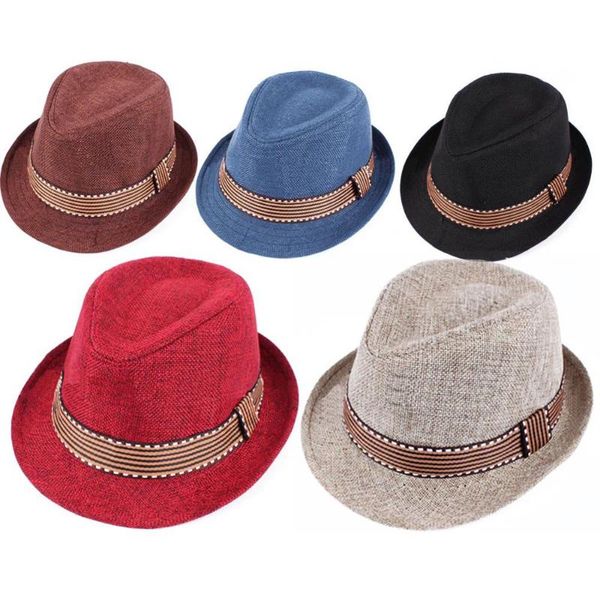 

cloches fashion wide brim jazz hats panama style boys girls hat party cowboy sunshade cap, Blue;gray