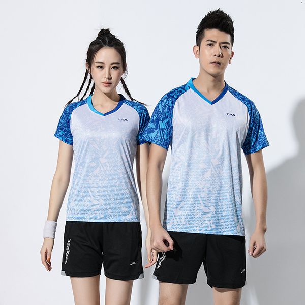 

tracksuits jerseys summer badminton suit women's short sleeved t-shirt culture shirt sports tennis dress feather men's match, Gray