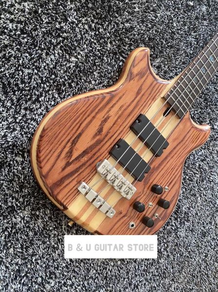

rare alembic stanley clake nature ash 4 strings electric bass guitar neck through body, 5 pliesneck, gold hardware, abalone inlay