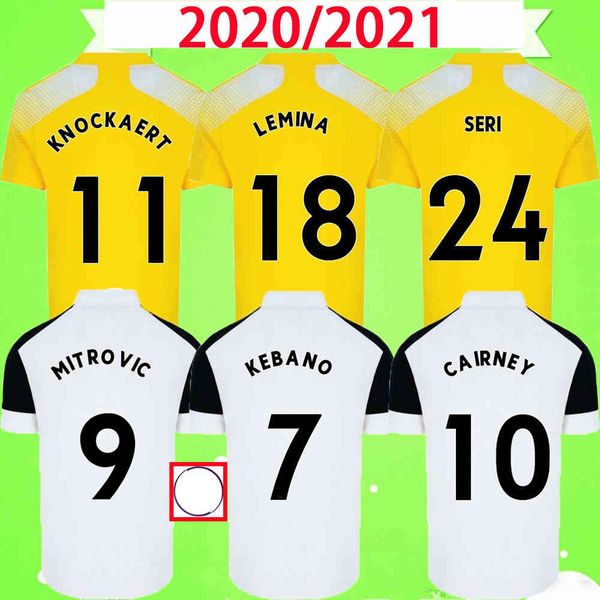 

2021 2020 mitrovic cairney soccer jerseys 20 21 seri i.cavaleiro anguissa home white away yellow men set football shirts, Black