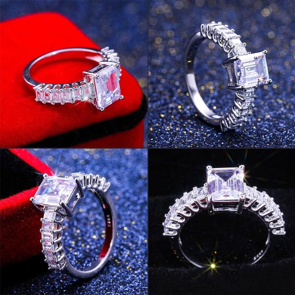 

wedding rings vonru 2021 fashion zircon engagement ring female geometry white crystal romantic for women girl party gift jewelry, Slivery;golden