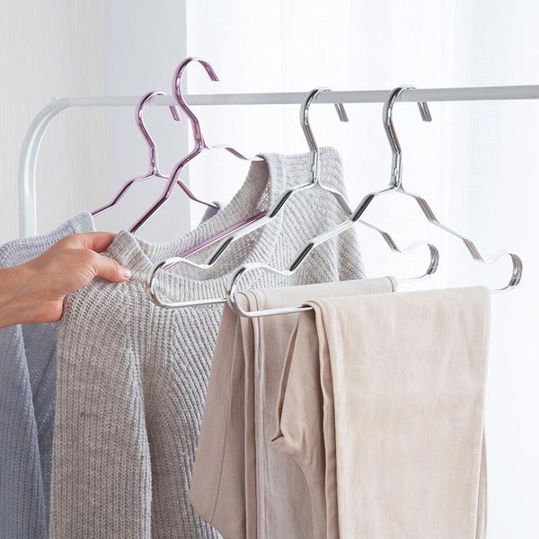 

hangers & racks liyimeng 2pcs/set hanger clothing storage rack wardrobe clothes organizer t-shirt holder closet space saving hanging hooks