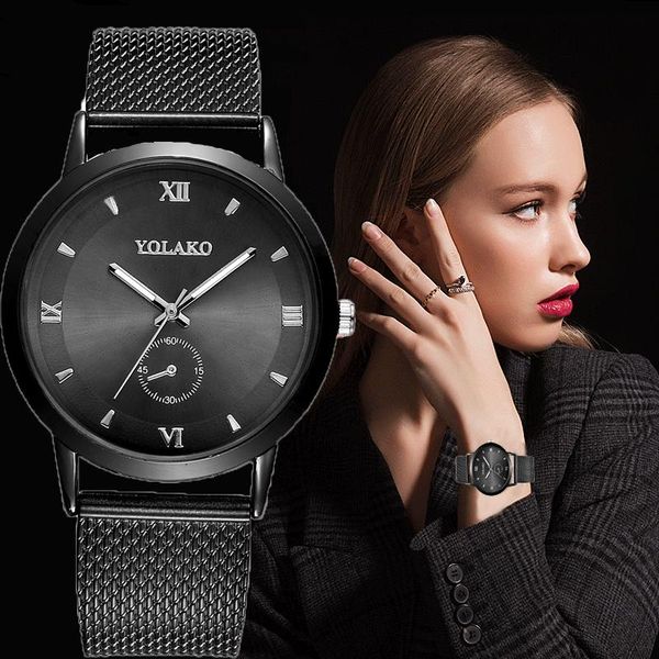 

wristwatches yolako fashion women's watch ultra-thin women watches casual quartz ladies zegarek damski relogio, Slivery;brown